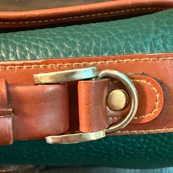 Dooney & Bourke Surrey Carrier Evergreen and British Tan Satchel Pebbled Leather - Picture 14 of 14